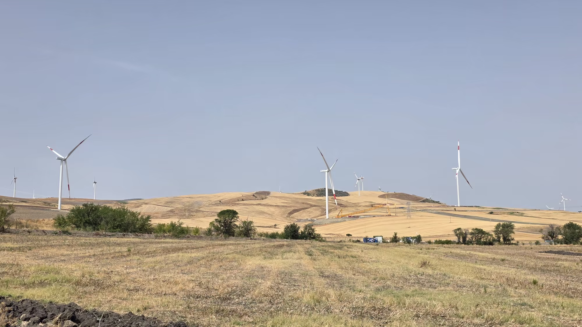 Il paesaggio nei dintorni del progetto eolico in Puglia